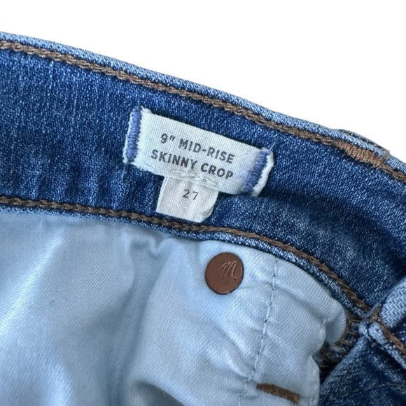Madewell Women’s 9” Skinny Crop Jeans Size 27  Mid-rise Button Fly - Picture 6 of 9